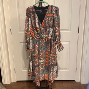 Stylish Long Sleeve Patchwork Dress